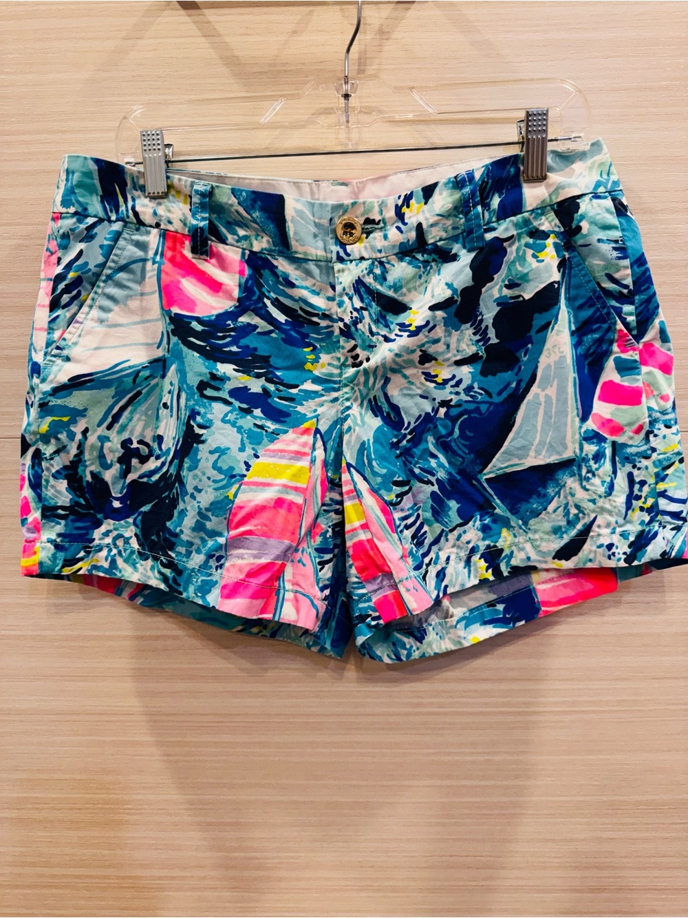 Lilly Pulitzer The Callahan Shorts “Sparkling Blue Hey Bay Bay” Sailboat Print 8